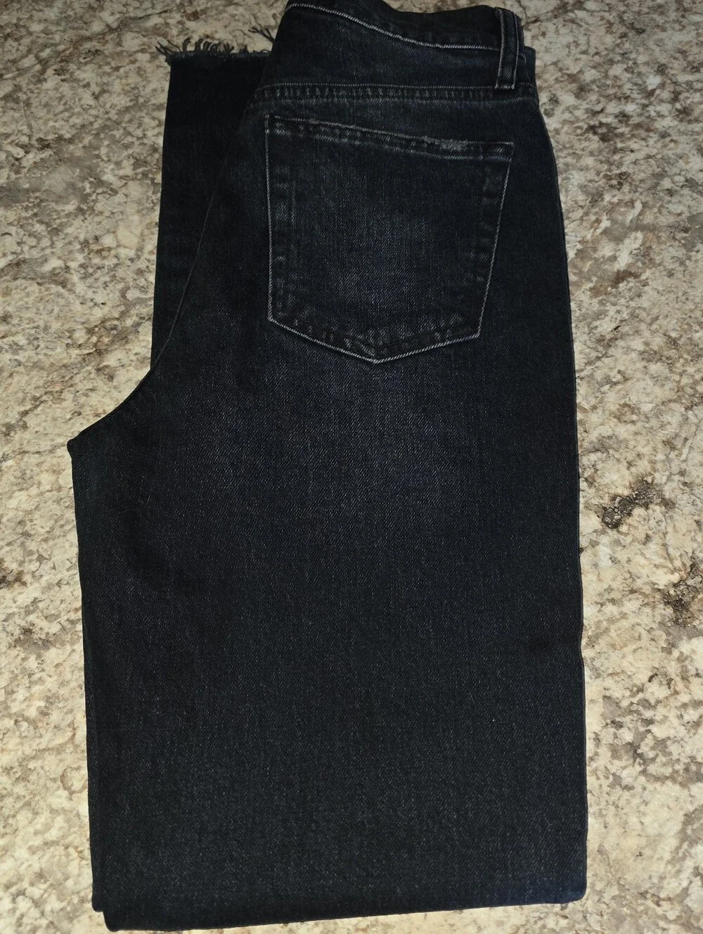Free People Dark Blue Wash Distressed Knee Jeans Size 28 NWOT